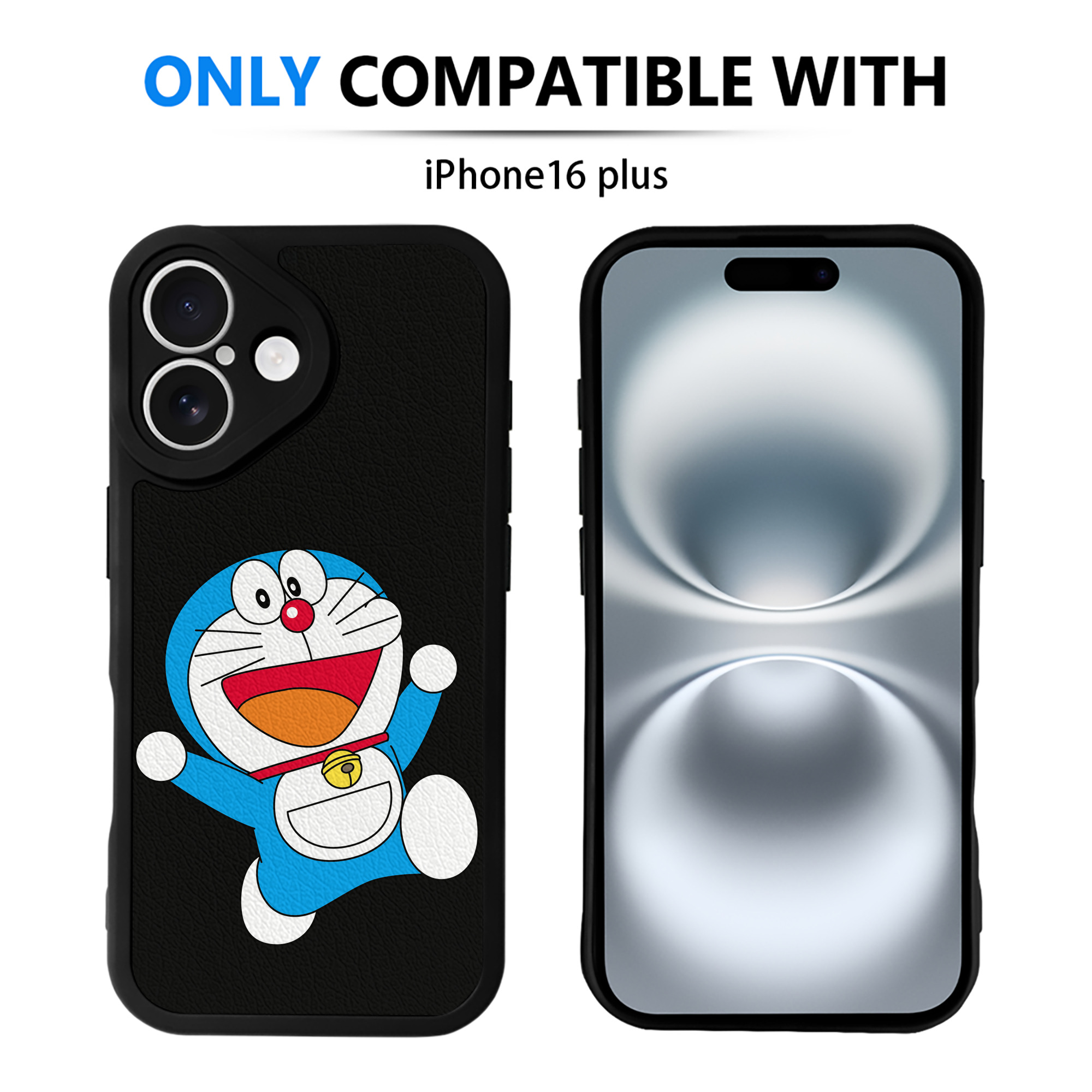 （画像用） ドラえもん Doraemon 【iPhone 16シリーズ対応】シリコンスマホケース（レザー調） 材質：シリコン